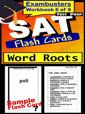 cover image of SAT Test Prep Word Roots Review—Exambusters Flash Cards—Workbook 6 of 9
